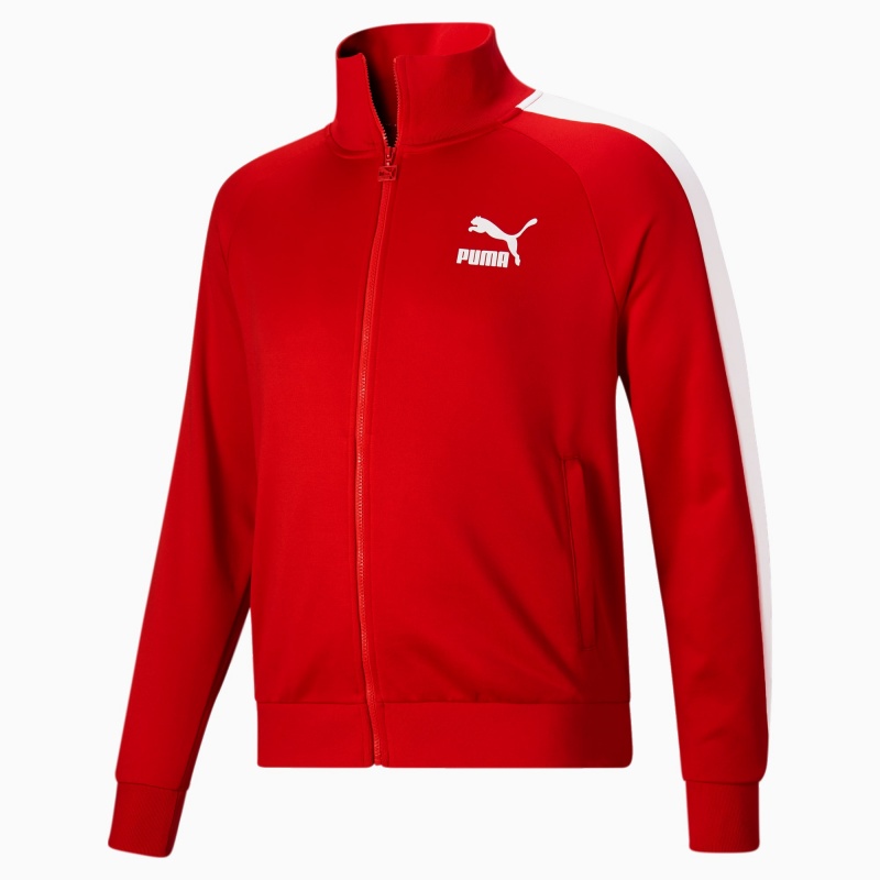 Chamarras Puma Iconic T7 Pista BT Rojos Blancos | 46783ZYFW