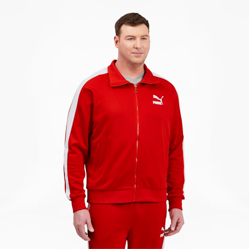 Chamarras Puma Iconic T7 Pista BT Rojos Blancos | 46783ZYFW
