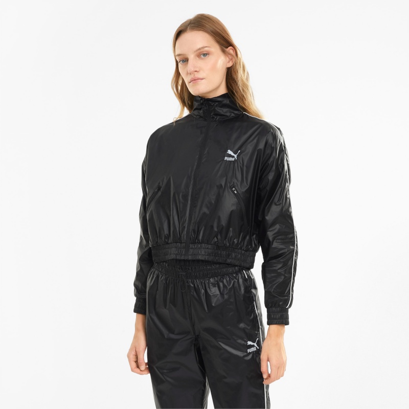 Chamarras Puma Iconic T7 Woven Pista Negros | 62180QNSB