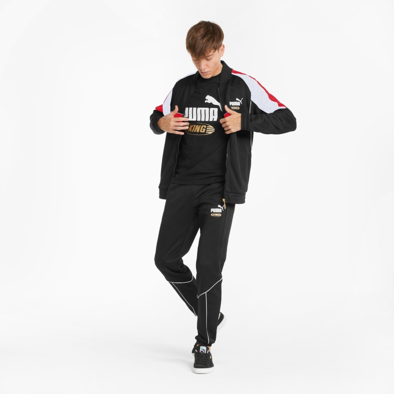 Chamarras Puma King Pista Negros Rojos | 53260OWJQ
