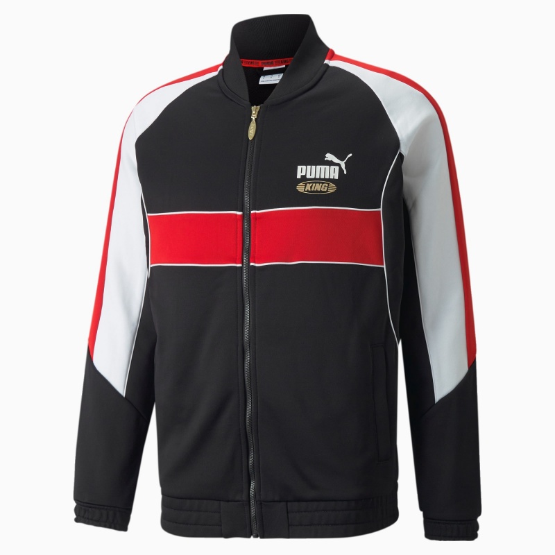 Chamarras Puma King Pista Negros Rojos | 53260OWJQ