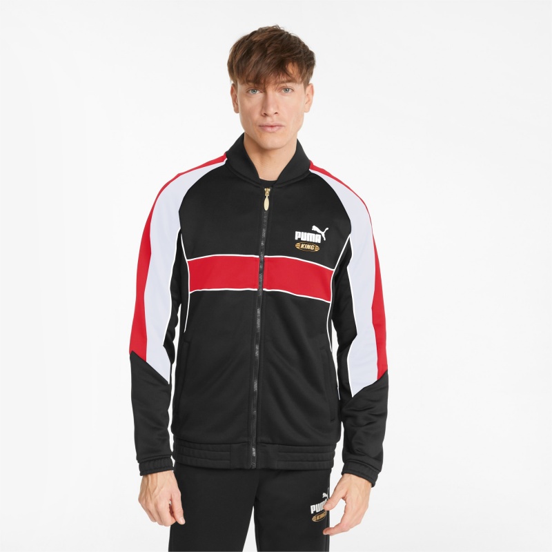 Chamarras Puma King Pista Negros Rojos | 53260OWJQ