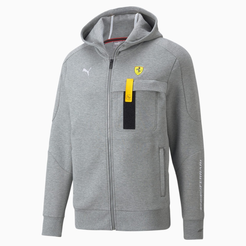 Chamarras Puma Scuderia Ferrari Race Encapuchado Sweat Medium Gray Heather | 28436PXQD