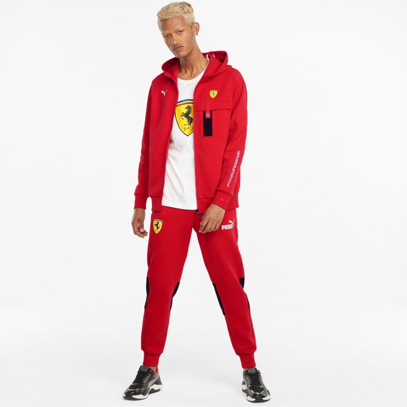 Chamarras Puma Scuderia Ferrari Race Encapuchado Sweat Rosso Corsa | 12607ROZT