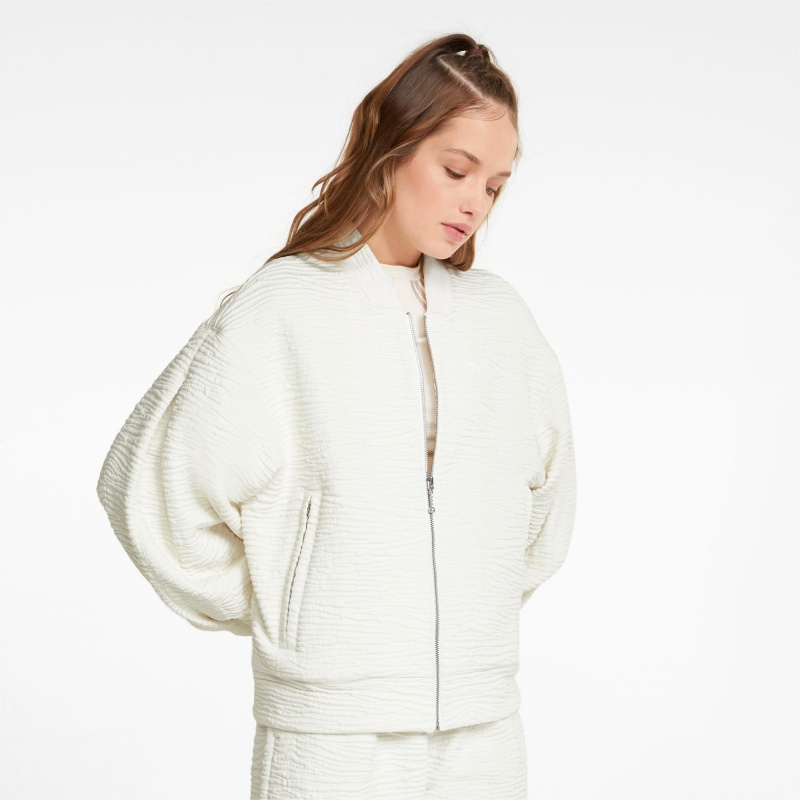 Chamarras Puma Snow Tiger Jacquard Bomber Blancos | 76341FGWS