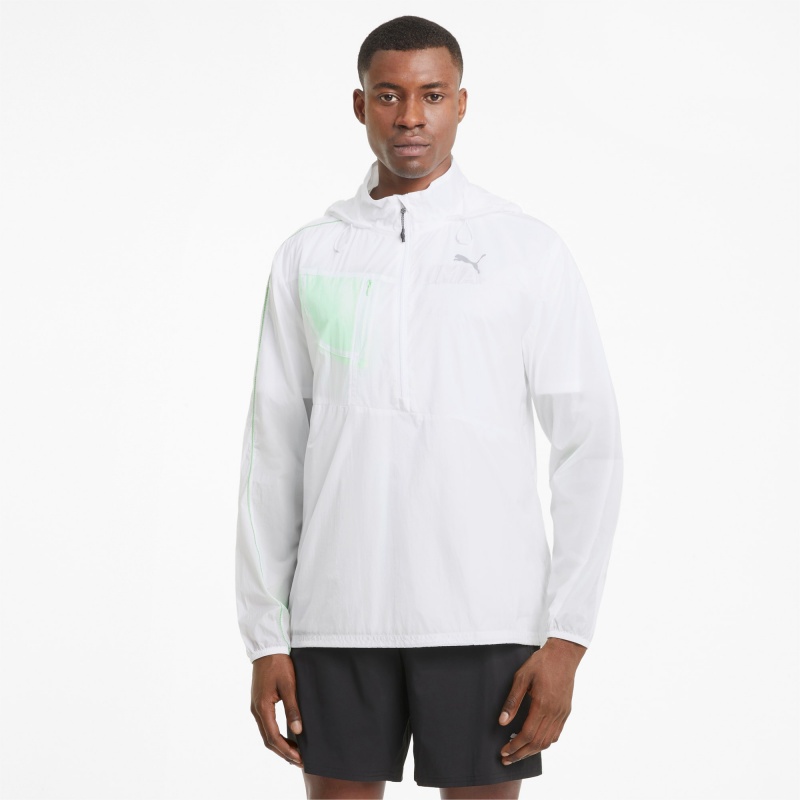 Chamarras Puma Woven Correr Blancos Verdes | 07365YUFX