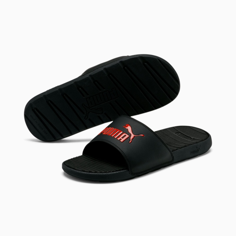 Chanclas Puma Cool Cat Negros Rojos | 98431USIA