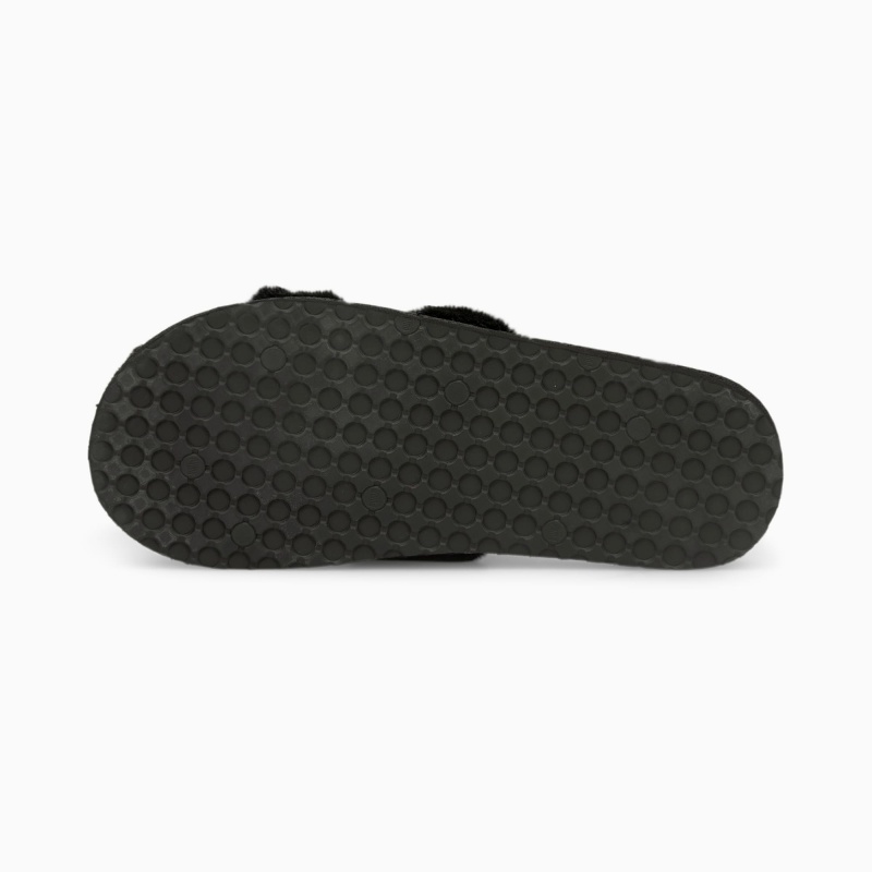 Chanclas Puma Fluff Negros Blancos | 52789EXSN
