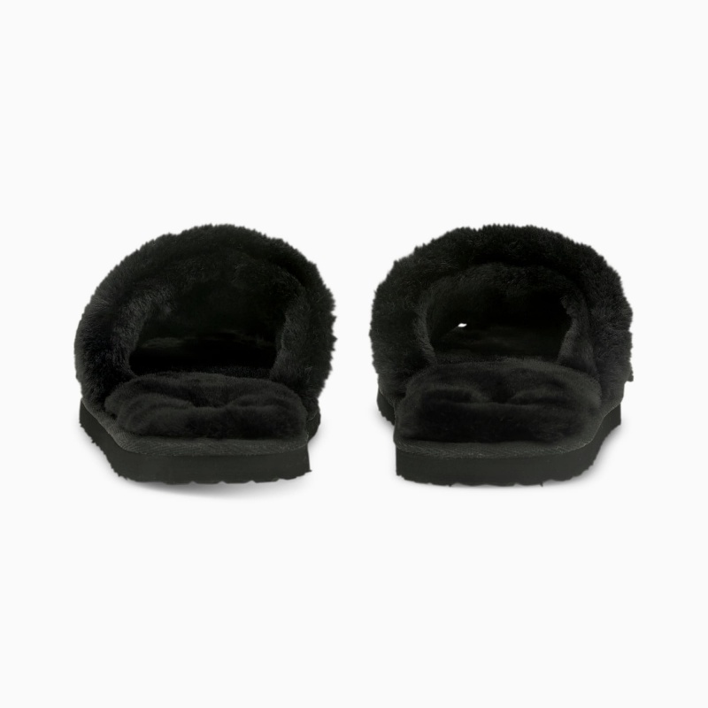 Chanclas Puma Fluff Negros Dorados | 53241FKED