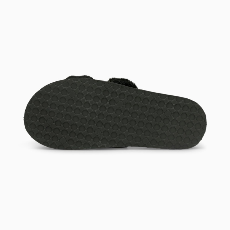 Chanclas Puma Fluff Negros Dorados | 53241FKED