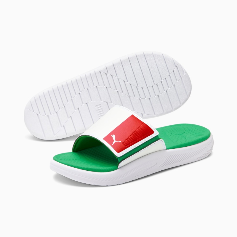 Chanclas Puma Italy Softride Verdes Blancos | 60258QUVK