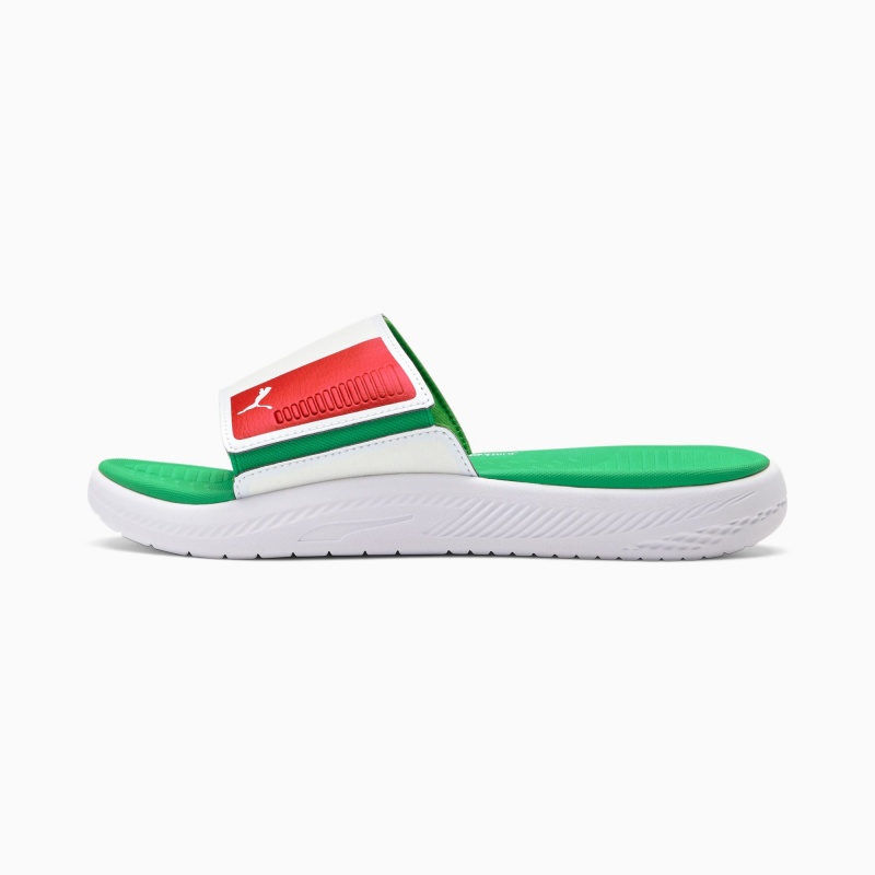 Chanclas Puma Italy Softride Verdes Blancos | 60258QUVK