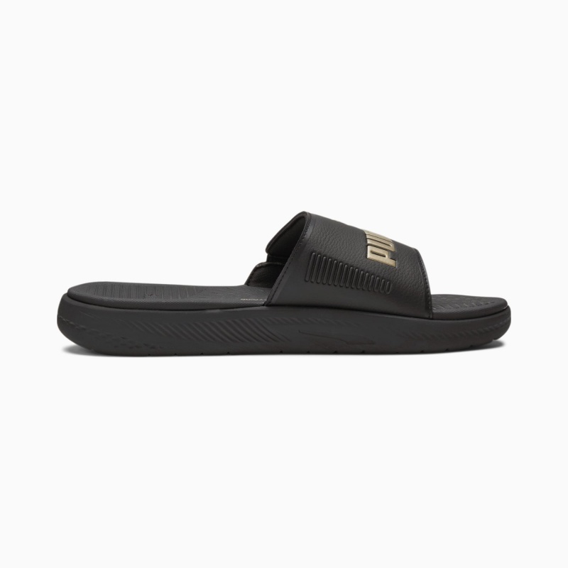 Chanclas Puma Softride Negros Dorados | 98150VNOE