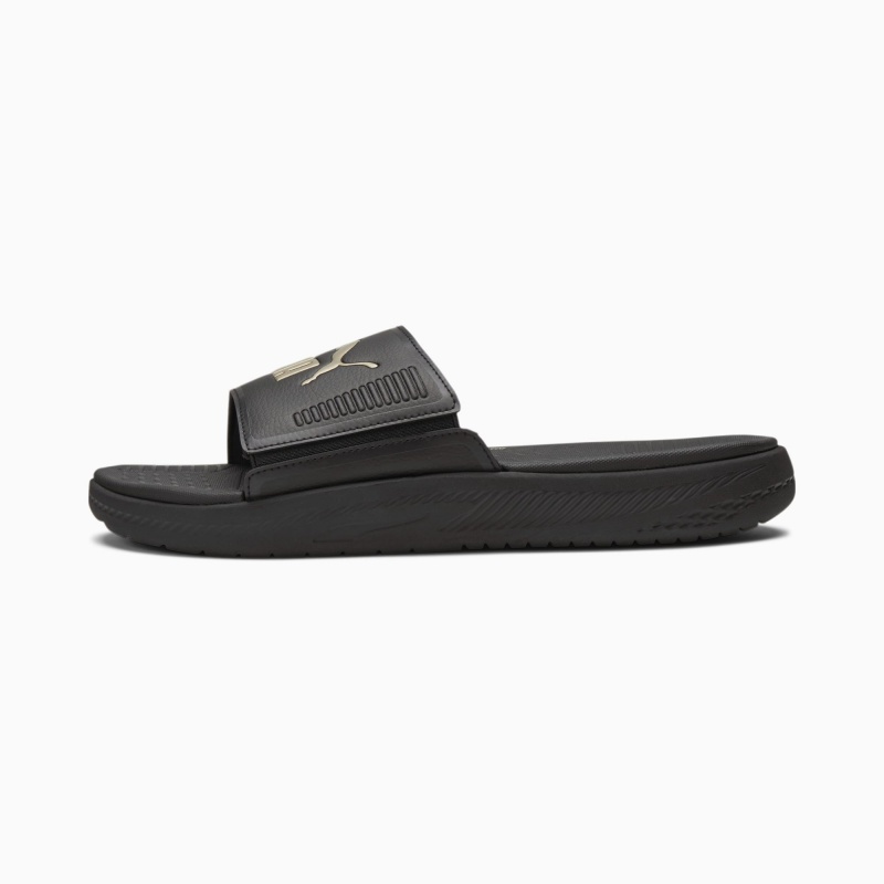 Chanclas Puma Softride Negros Dorados | 98150VNOE