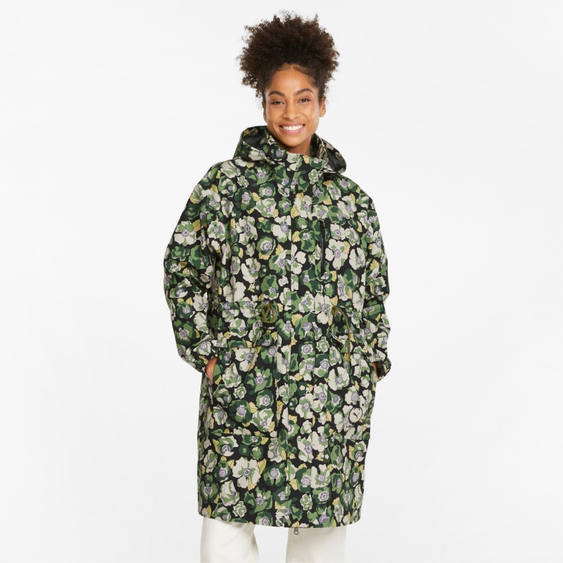 Chaquetas De Lluvia Puma PUMA x LIBERTY Negros Flores | 32410PXCB