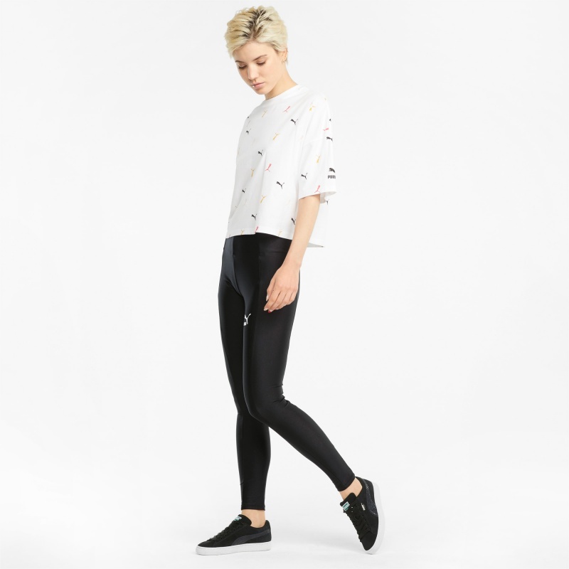 Leggins Puma Classics Shiny High Negros | 90126DPNR