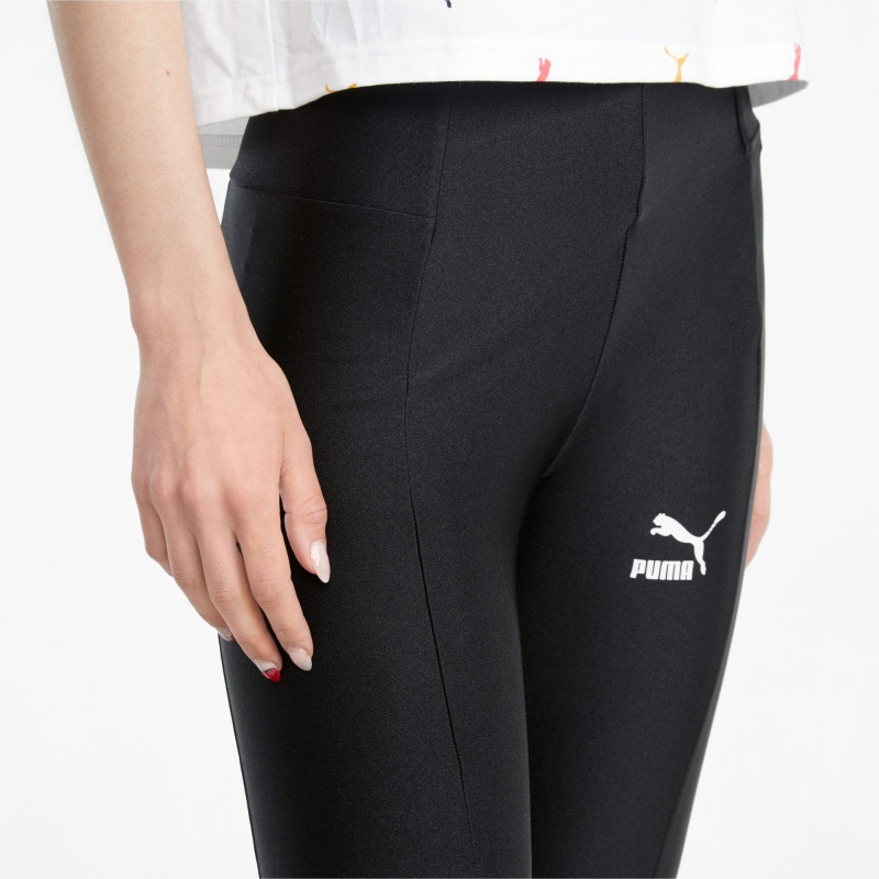 Leggins Puma Classics Shiny High Negros | 90126DPNR