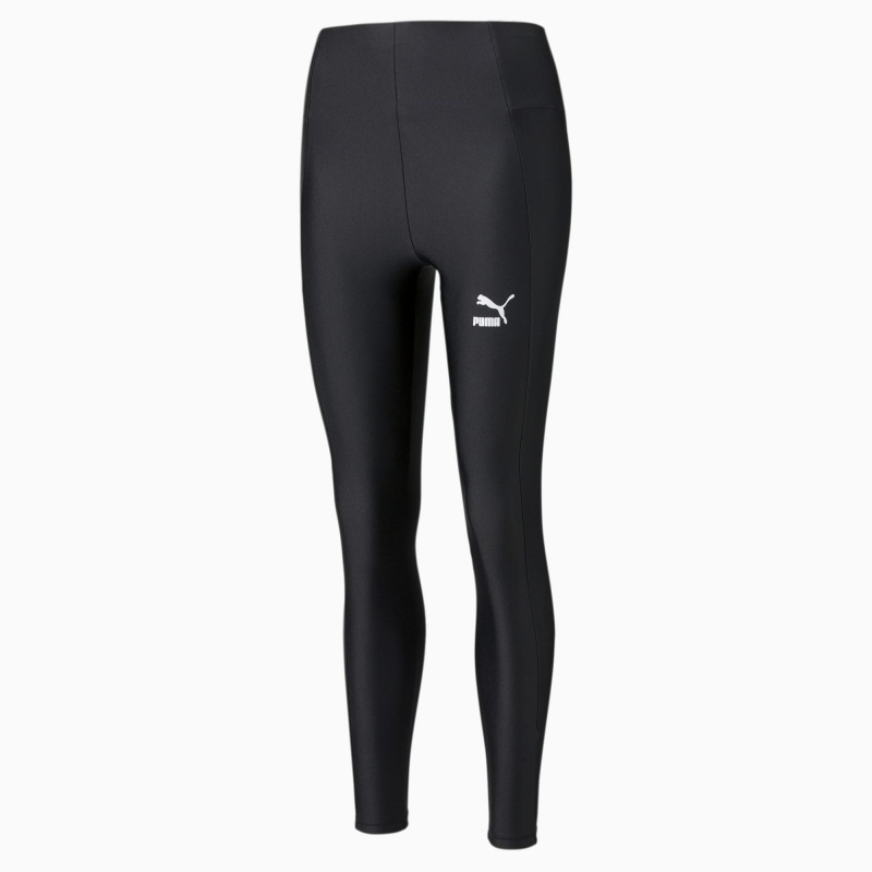 Leggins Puma Classics Shiny High Negros | 90126DPNR