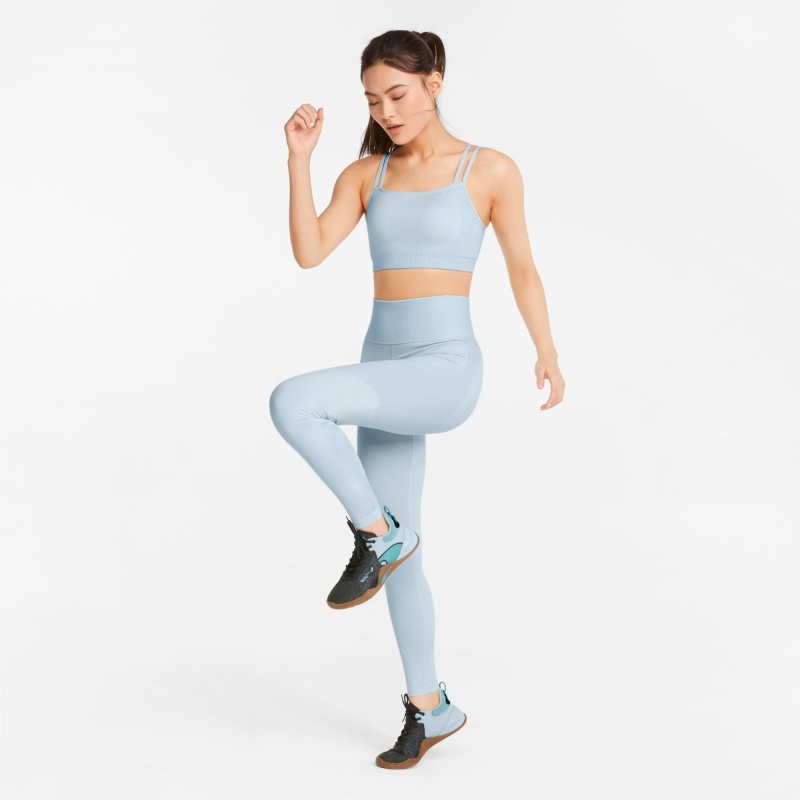 Leggins Puma FormKnit Seamless High Cintura 7/8 Entrenamiento Azules Blancos | 64570MXWQ