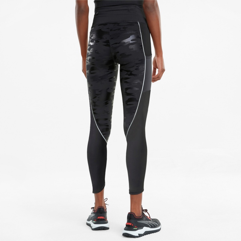 Leggins Puma High Shine High Waisted 7/8 Correr Negros | 52379ISVT