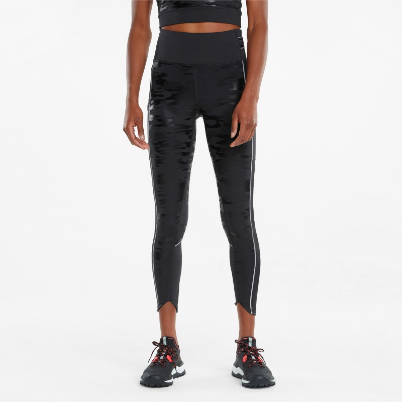 Leggins Puma High Shine High Waisted 7/8 Correr Negros | 52379ISVT