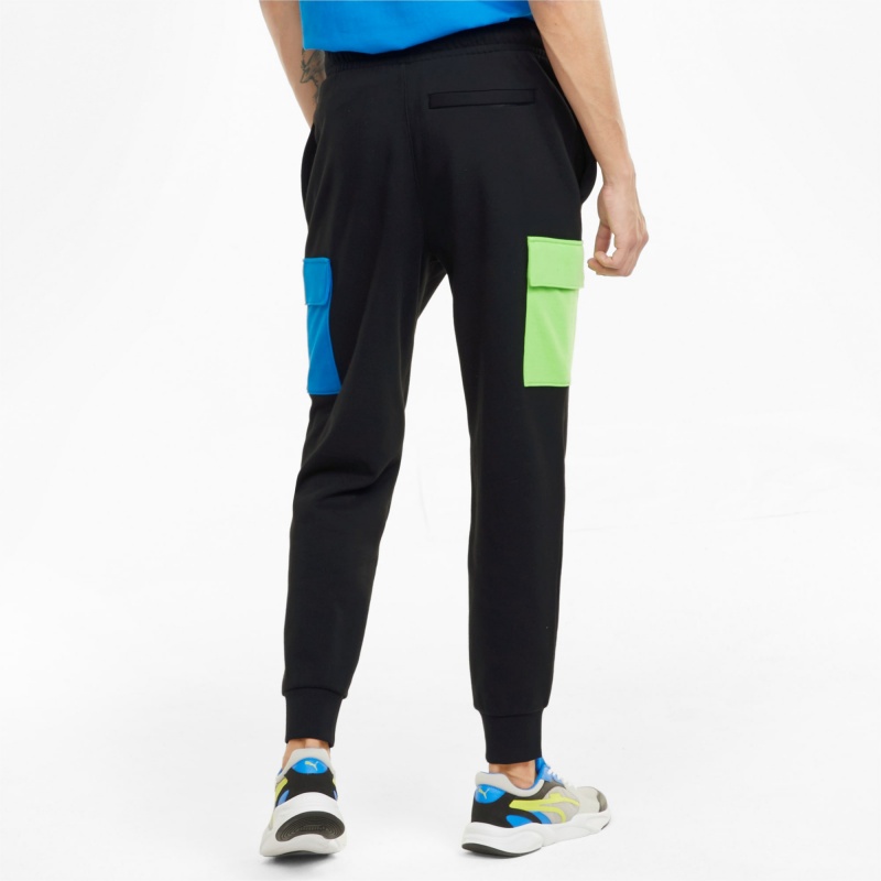 Pantalon Puma CLSX French Terry Cargo Negros Verdes Azules | 35426SNWD