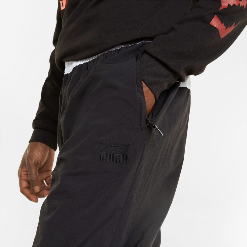 Pantalon Puma Clyde Basketball Negros Blancos | 35708QXPJ