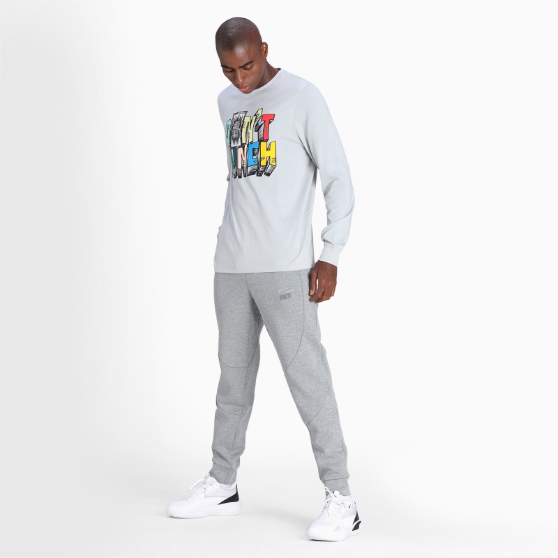 Pantalon Puma Dime Basketball Medium Gray Heather / Medium Gray Heather | 07352EXRM