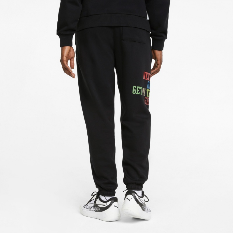 Pantalon Puma Playbook Basketball Negros | 59741KFBU