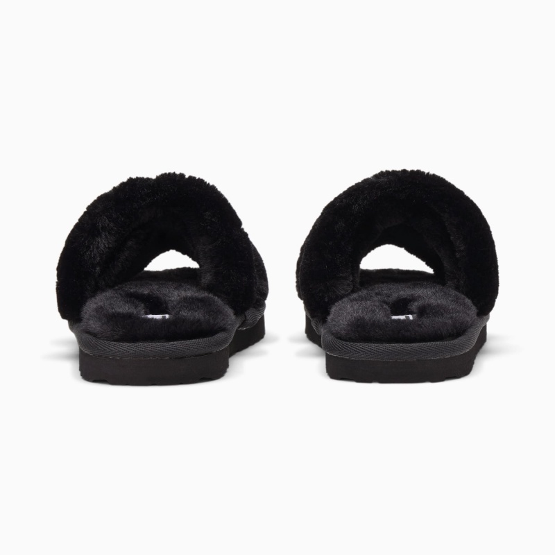 Pantuflas Puma Fluff Little Negros Blancos | 97028JHMX