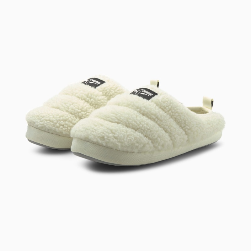 Pantuflas Puma Scuff Sherpa Blancos Negros | 78562VGPD