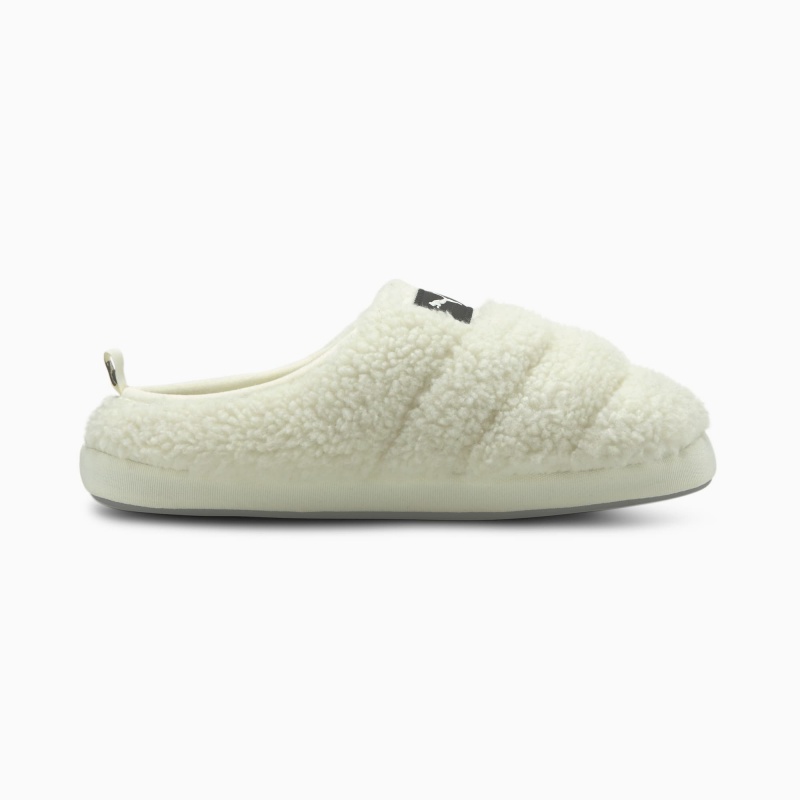 Pantuflas Puma Scuff Sherpa Blancos Negros | 78562VGPD