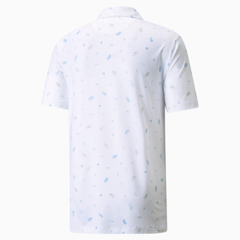 Polo Puma MATTR Snack Shack Blancos Azules | 90431VNYI