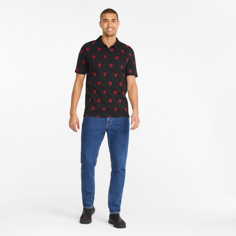 Polo Puma Scuderia Ferrari Race Printed Motorsport Negros | 16795ADYF