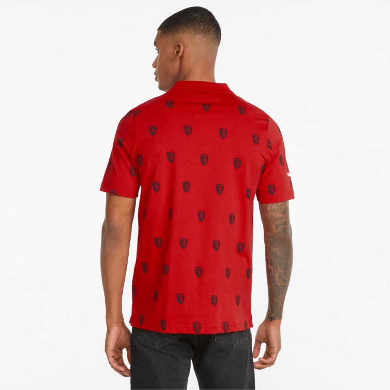 Polo Puma Scuderia Ferrari Race Printed Motorsport Rosso Corsa | 26315JBAH