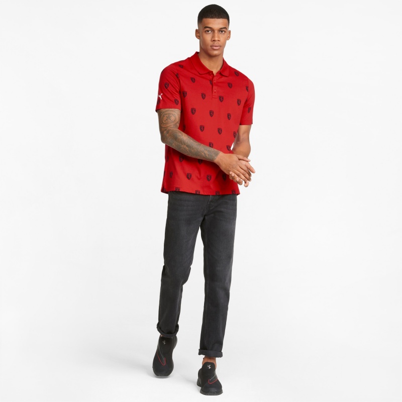 Polo Puma Scuderia Ferrari Race Printed Motorsport Rosso Corsa | 26315JBAH