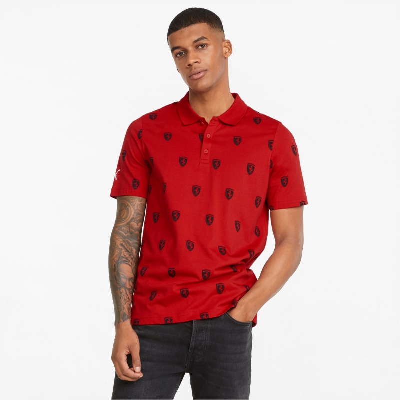Polo Puma Scuderia Ferrari Race Printed Motorsport Rosso Corsa | 26315JBAH