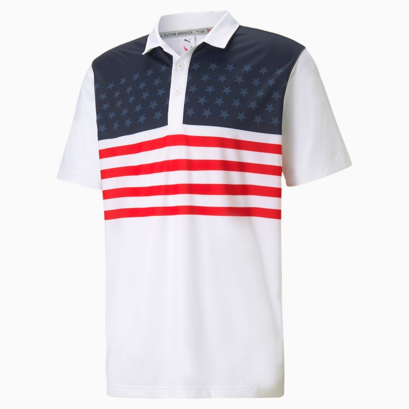 Polo Puma Volition MATTR Banner Golf Blancos | 17985OVPM