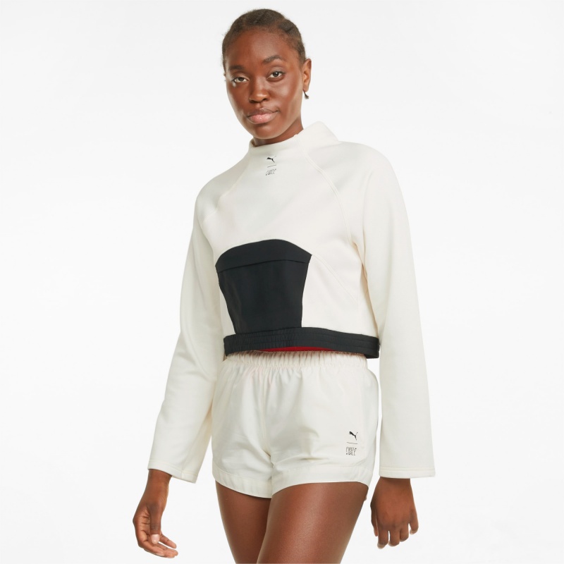 Pullover Puma PUMA x FIRST MILE Mock Neck Entrenamiento Ivory Glow | 13069VGMD