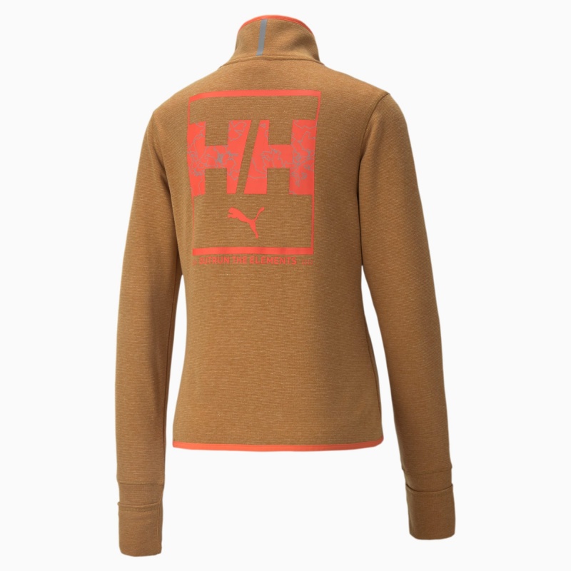Pullover Puma PUMA x HELLY HANSEN Quarter-Zip Correr Cathay Spice | 13652CUEZ