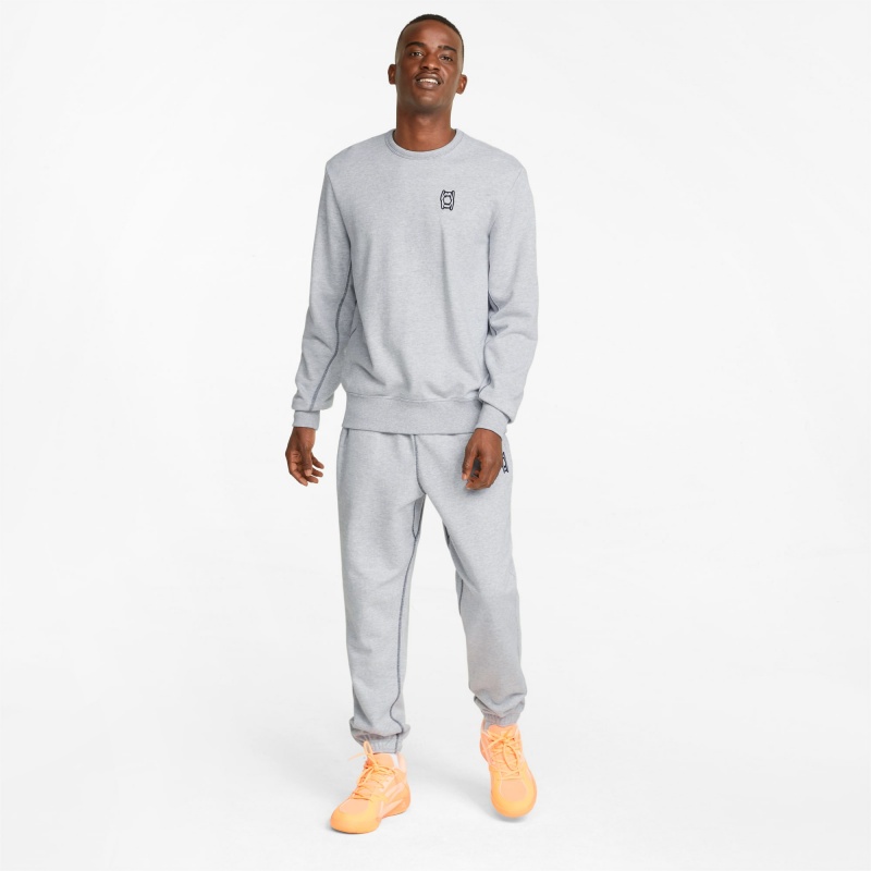 Pullover Puma Pivot Crew EMB Basketball Azules | 89735SYLU