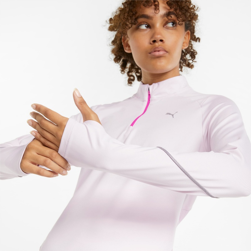 Running Top Puma 5K Knit Half-Zip Lavanda | 61805NKQB