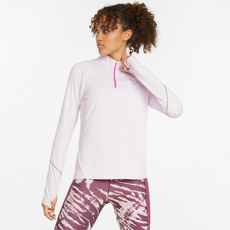 Running Top Puma 5K Knit Half-Zip Lavanda | 61805NKQB