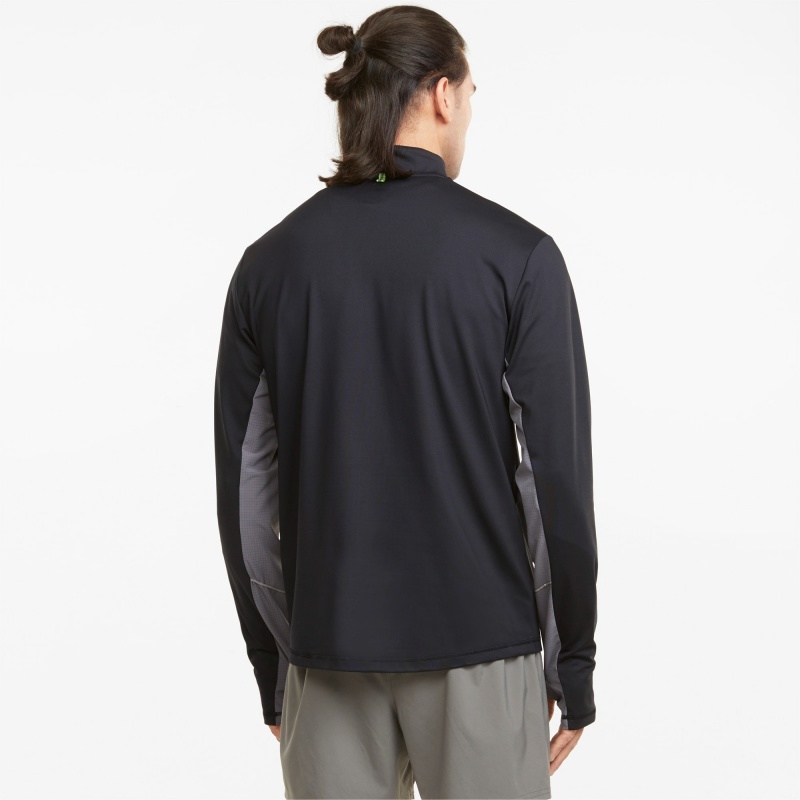 Running Top Puma COOLADAPT Half-Zip Negros | 10458NQYX