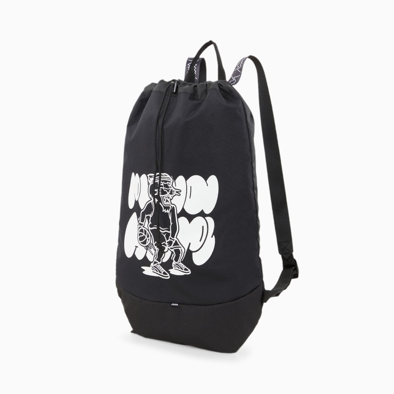 Sack Puma Basketball Gym Sack Negros Blancos | 29681GWST