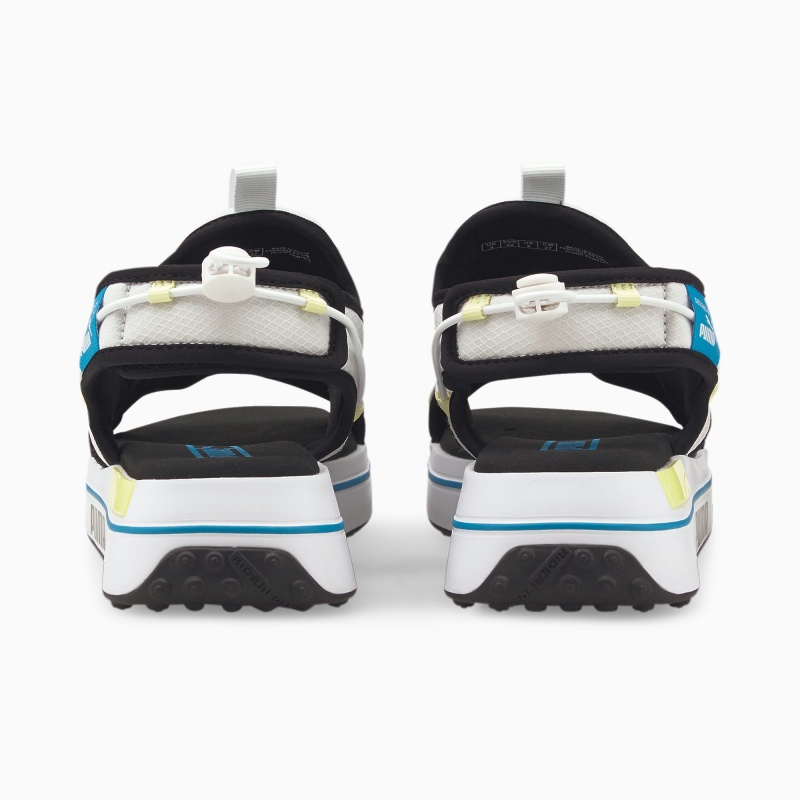 Sandalias Puma Surf Negros Amarillos | 36497TSJP