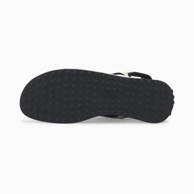Sandalias Puma Surf Negros Amarillos | 36497TSJP
