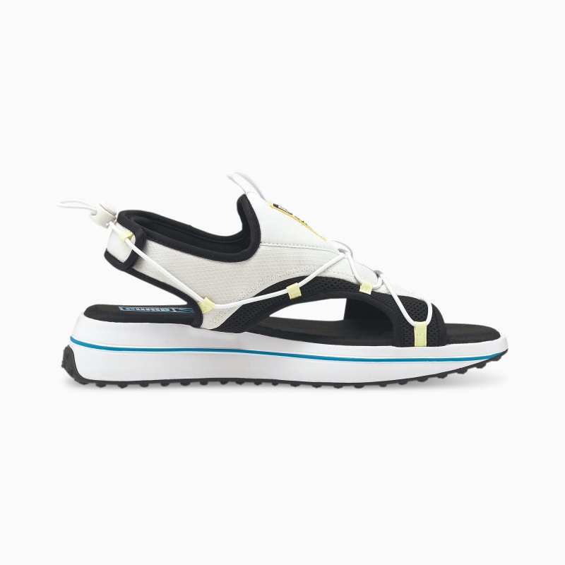Sandalias Puma Surf Negros Amarillos | 36497TSJP