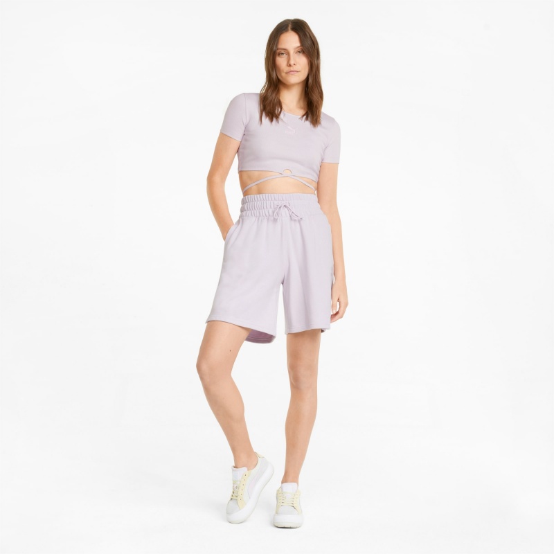 Short Puma Classics High-Cintura Lavanda | 91057GEMI