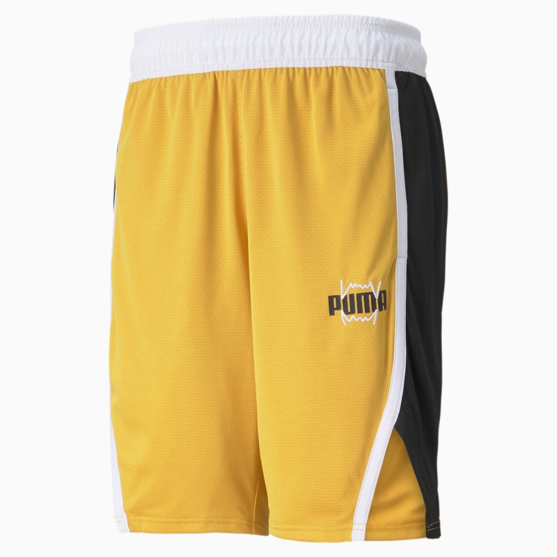 Short Puma Curl Basketball Amarillos | 80364OLGE